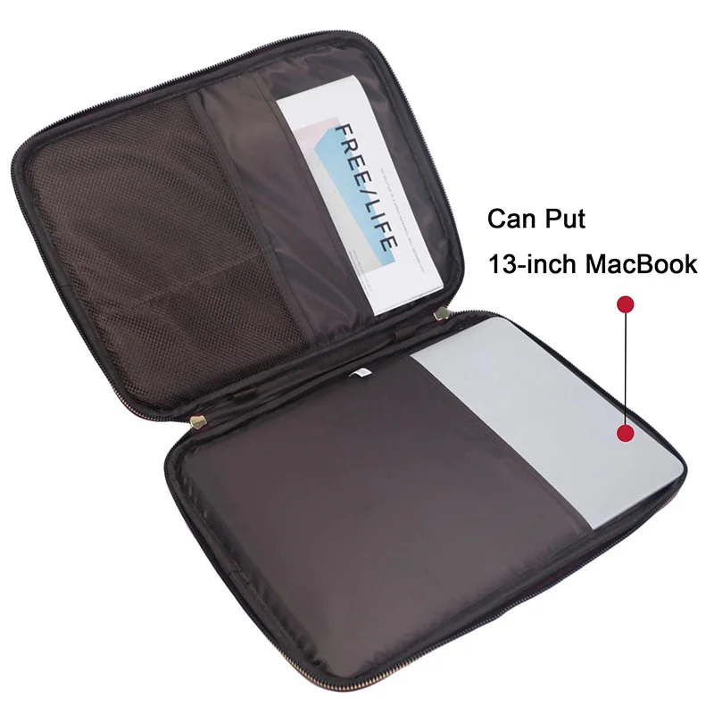 Free Custom Crocodile PU Leather Portable File Holder for Macbook 13 Inch/IPAD Anti-Fall Cover Notebook Storage Bags Laptop Case