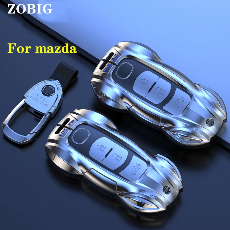 

ZOBIG Zinc alloy for Mazda Key fob Cover Key Fob Case for Mazda 3 6 8 Miata MX-5 CX-3 CX-5 CX-7 CX-9 2-3Buttons key Original