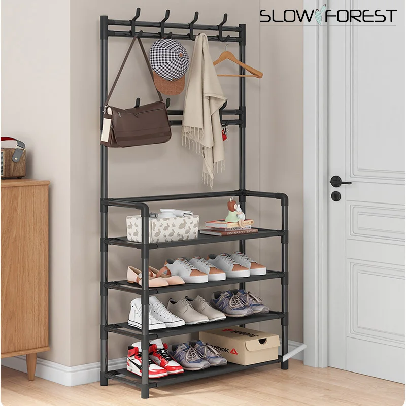 

Вешалка для одежды, стойка для обуви, стенд 3-в-1 для прихожей, напольный дисплей, 4-5 ярусов, сушилки с подставкой для стула, вешалка для спальн...