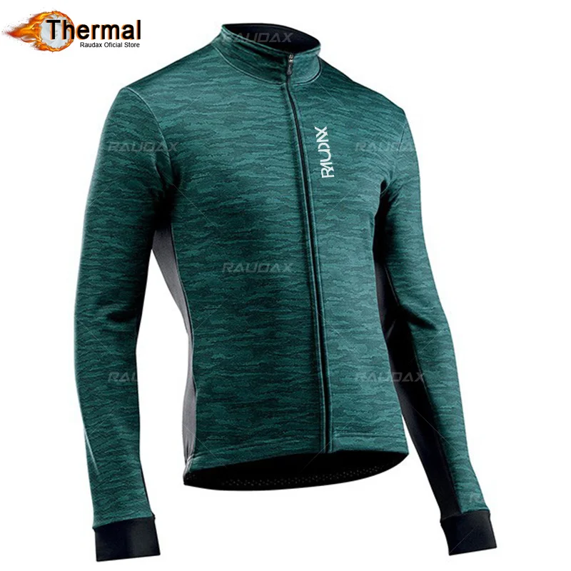 

Коллекция 2022 года, мужские зимние трикотажные изделия Raudax для велоспорта с длинным рукавом, теплая флисовая Термоодежда для велоспорта, Муж...