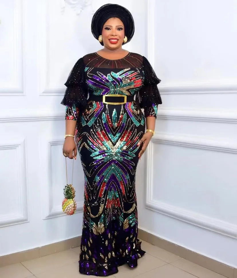 

Африканские платья для женщин 2022, роскошное длинное платье макси с блестками и стразами, летняя африканская одежда, халат, африканская одеж...