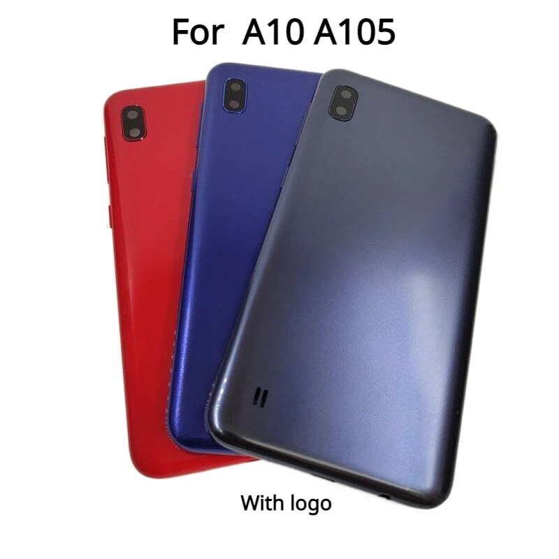 

For Samsung Galaxy A10 A105 A105F Back Battery Cover Housing Door Rear Case Replacement with Camera lens+Side Buttons