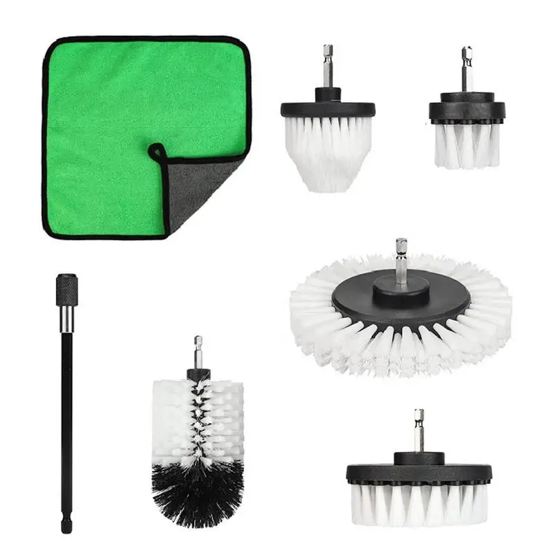 

Power Drill Brushes For Cleaning 7 Pieces Power Scrubber Cleaning Brush Car Bathroom Tub Shower Tile And Grout Cleaning Kit