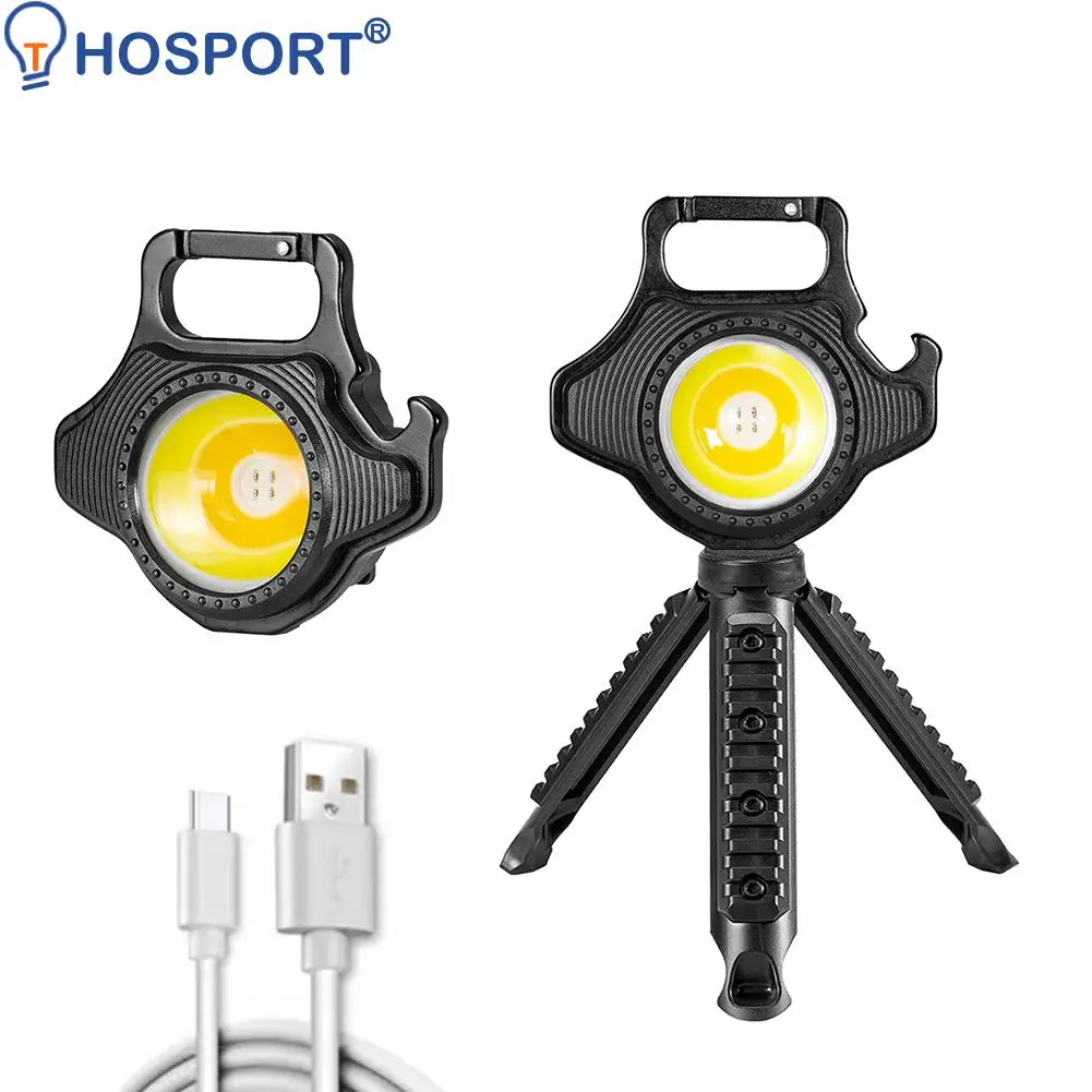 

Mini LED Flashlight Ultralight Keychain Rechargeable Outdoor Bottle Opener Key Ring Small Work Light Torch for Camping