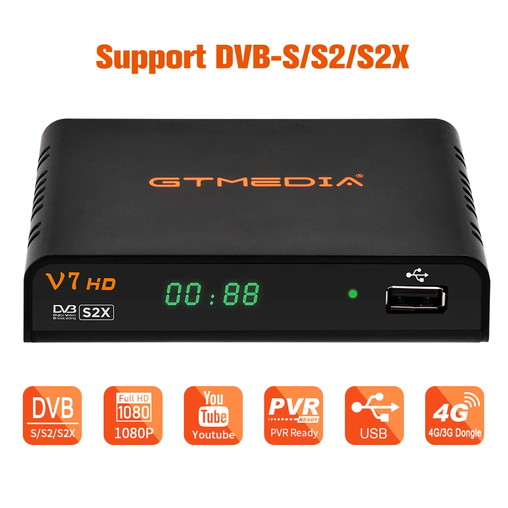 Спутниковый ресивер Gtmedia V7 HD-ресивер рандомер/S Freesat V7S с полным декодером