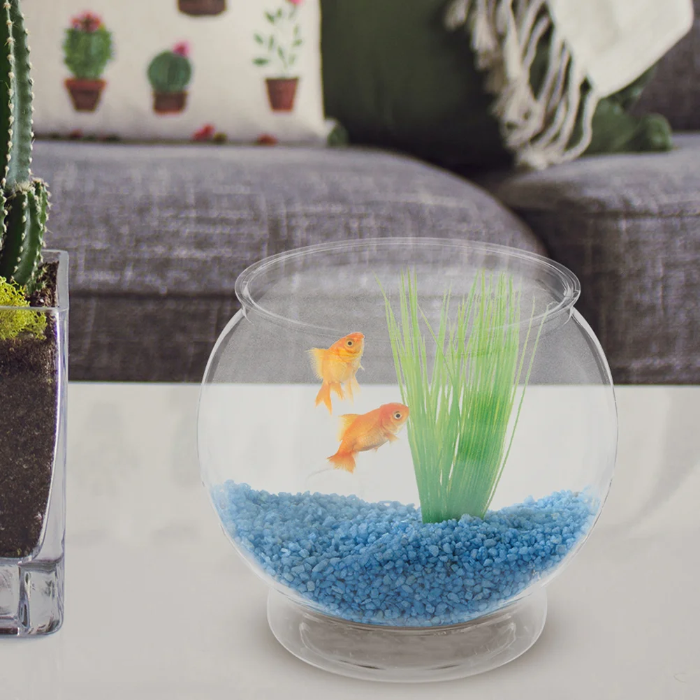 

Fish Tank Goldfish with Base Office Glass Bowl Globe Flower Vase Centerpiece Plastic