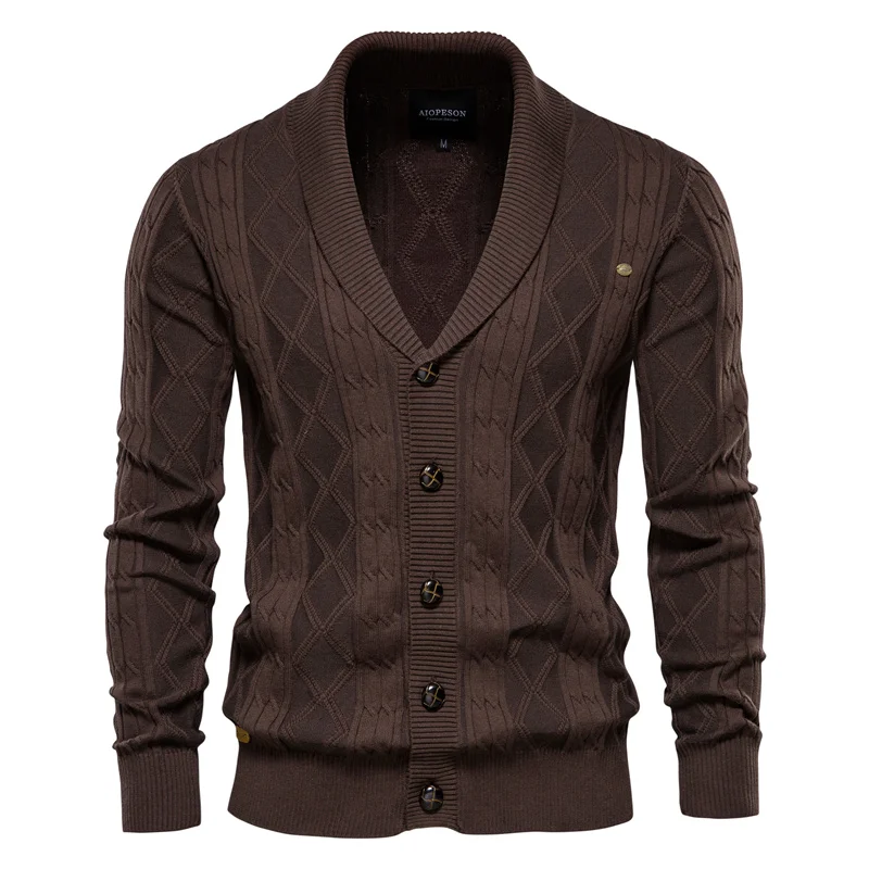 

5 Styles 25 Colors Argyle Solid Color Cardigan Men Casual Quality Zipper Cotton Winter Mens Sweaters Fashion Basic Cardigans Men