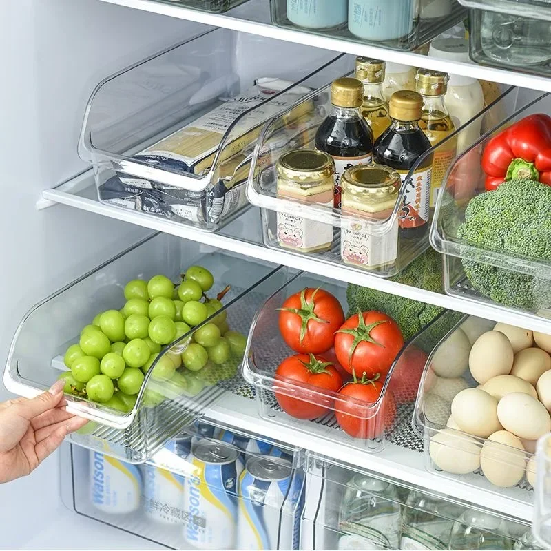 

Органайзер для холодильника Bin контейнер для хранения пищевых продуктов в холодильнике, прозрачный фотоконтейнер, морозильная камера, буфет, кухонный Органайзер