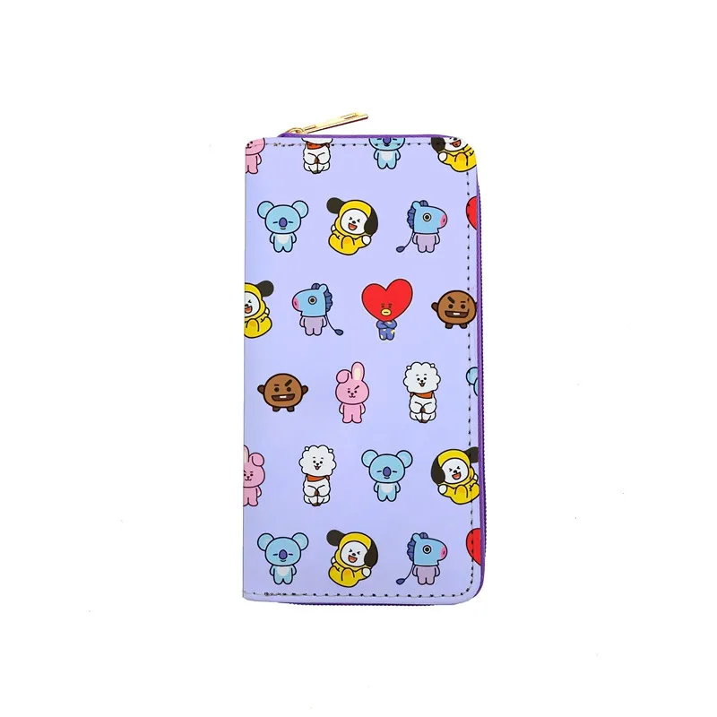Милый мультяшный японский и корейский кошелек 19 см Kawaii BT21 из искусственной кожи с