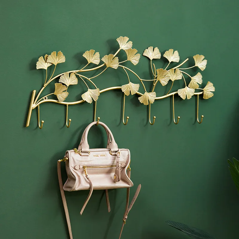 

Modern Home Ginkgo Leaf Hook Creative Wall Hook Door behind the Door Living Room Bedroom Entrance Decoration Hook