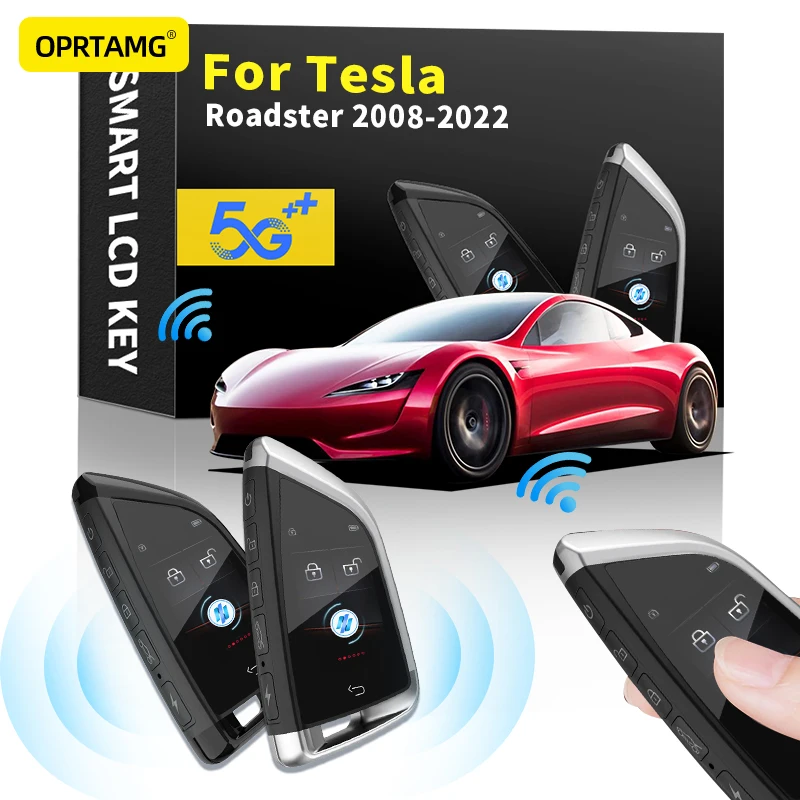

Newest Car Smart Remote Control Key LCD Display For Tesla Roadster 2008-2022 Smart keychain keys Car Accessories modified key