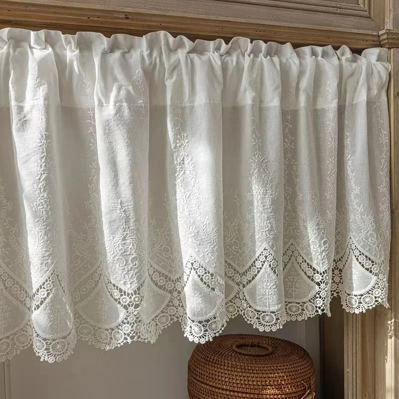 

Короткие шторы из хлопка с цветочным узором