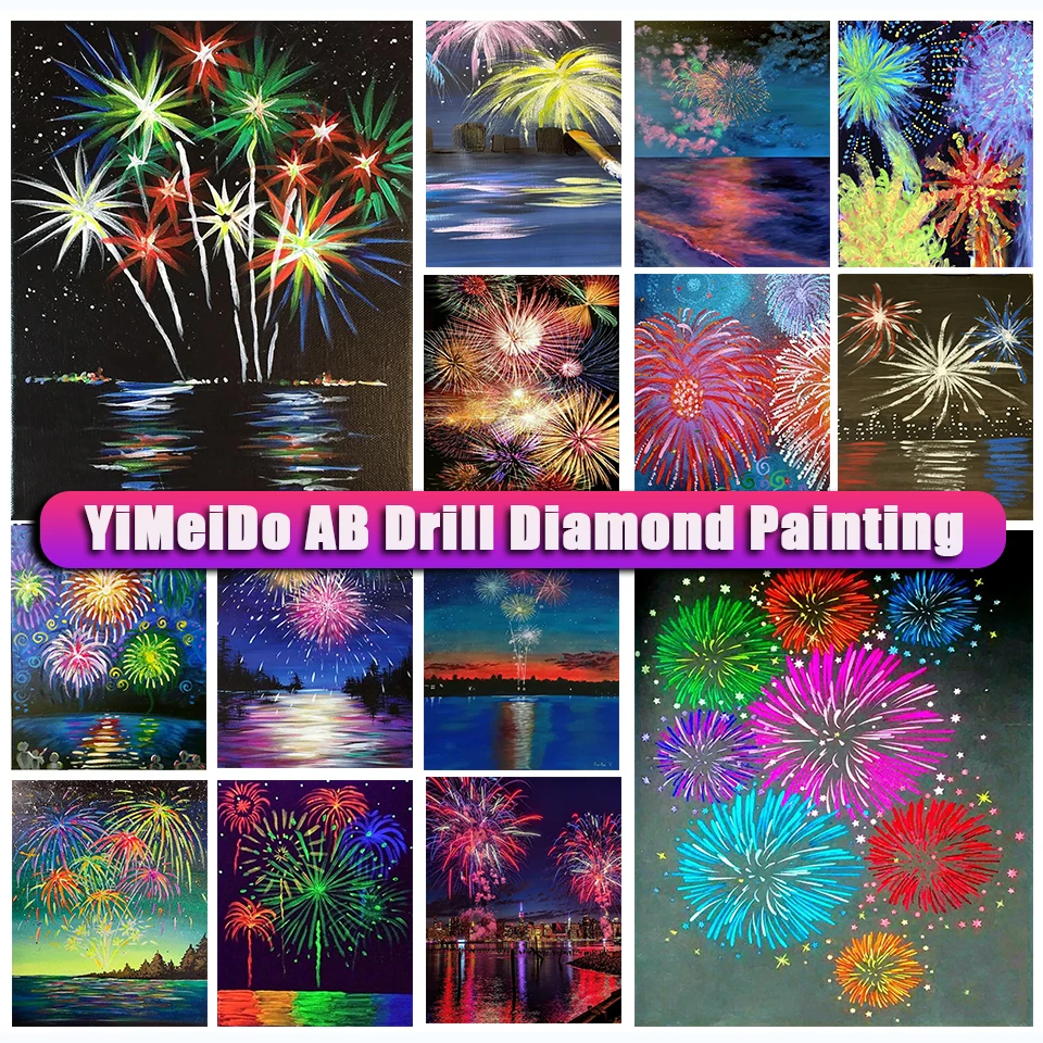 

YiMeido сумка на молнии AB, алмазная живопись, пейзаж, домашний декор, квадратная/круглая Алмазная вышивка, мозаика, фейерверк, картина, настенно...