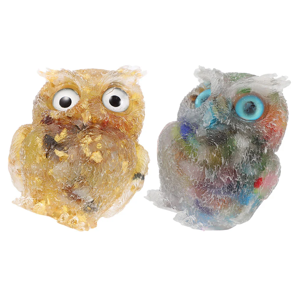 

Owl Figurines Statue Animal Mini Ornament Resin Garden Figurine Decoration Sculpture Decorations Dashboard Car Bonsai Crystal