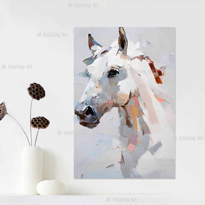 Знаменитая голова лошади холст Настенная картина без рамки животное ручной