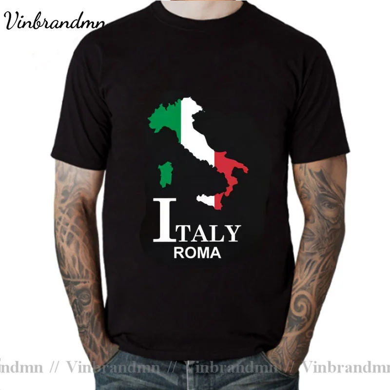 Мужская футболка с итальянской Италией и римскими ромами новая модная одежда