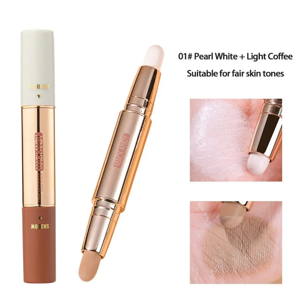 

Highlighter Double-ended Nose Shadow Repair Pen Makeup Corrector Contour Stick Lasting Concealer Contouring Bronzers Cosmetic