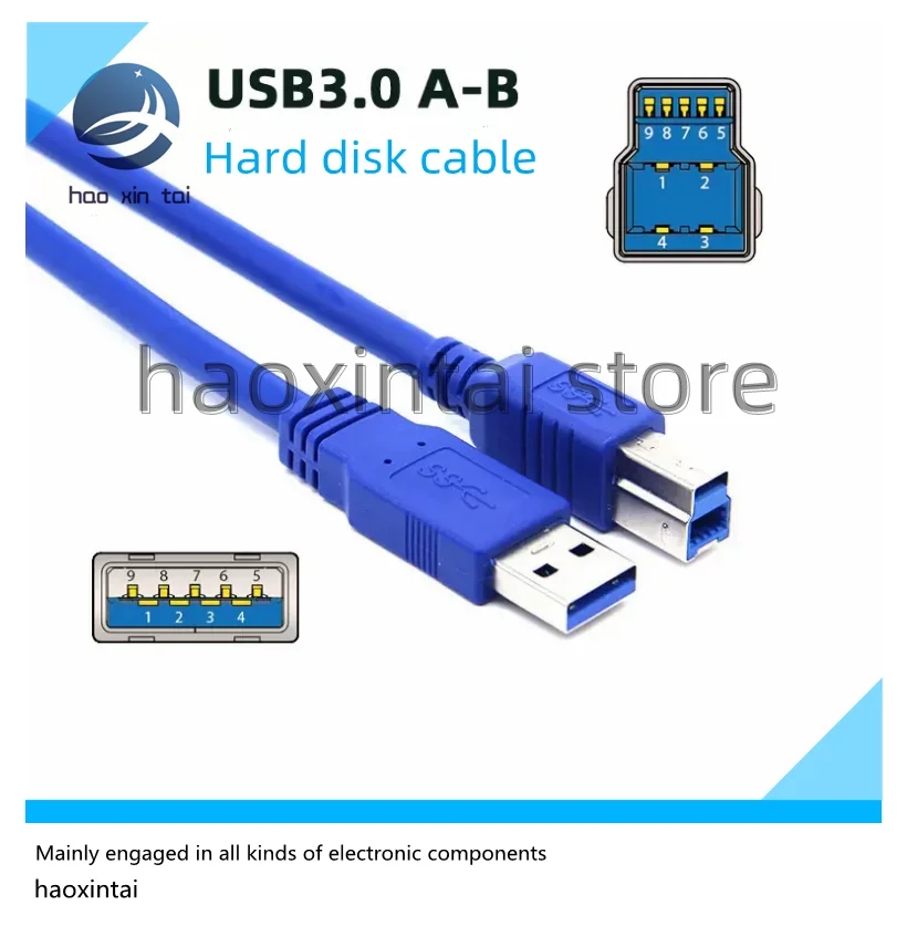 

1 шт., высокоскоростной кабель USB3.0A к B male для внешнего жесткого диска