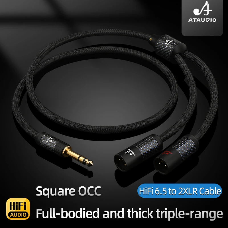 Фото Аудиокабель ATAUDIO HiFi 6.5 на 2XLR, из чистой меди, с разъемом TRS 6.5 мм на XLR (гнездо/штекер) для микшера и усилителя №2