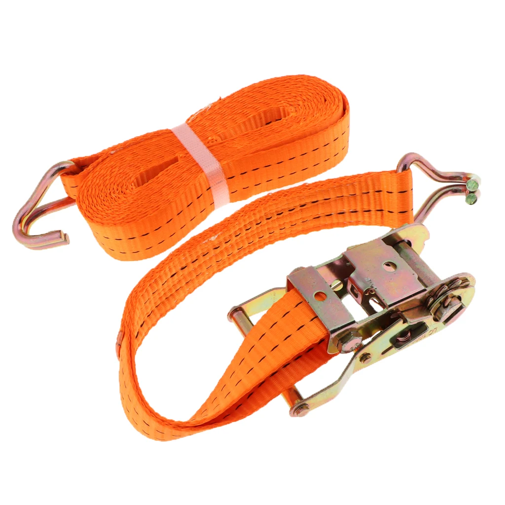

40mmx6m Ratcheting Tie Downs Cargo Lashing Straps Belt Moving Hauling Truck