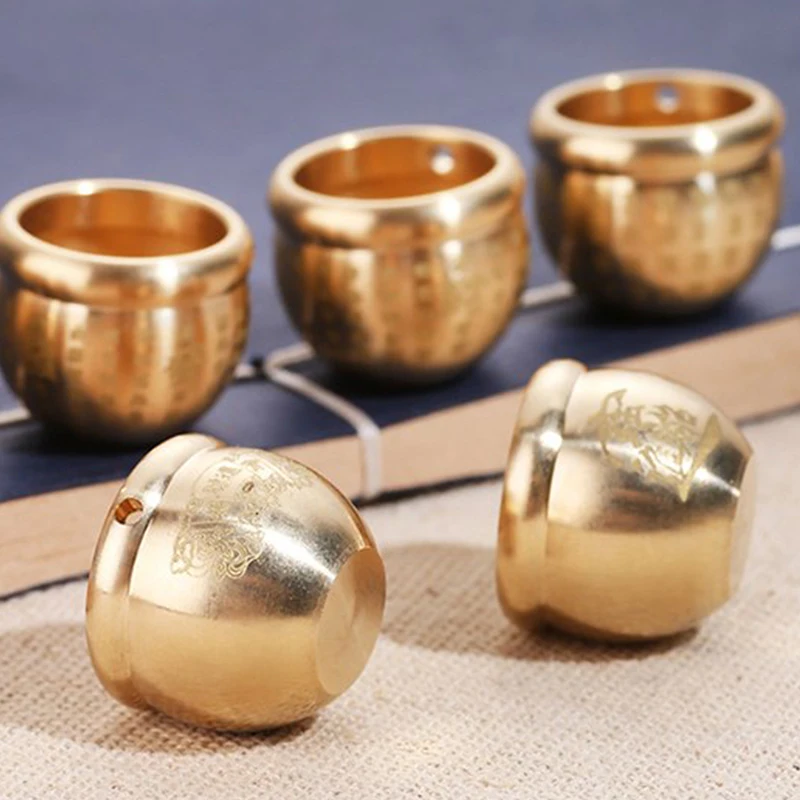 Feng Shui Lucky Fortune Wealth Brass Cornucopia Baifu Rice Cylinder Desktop Ashtray Study Small Ornament Gift Home Decoration