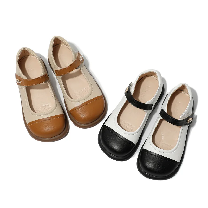

New Children Girls Leather Shoes Princess Baby Casual Breathable Spring/Autumn Flats Student Kids Dress Performance 02A