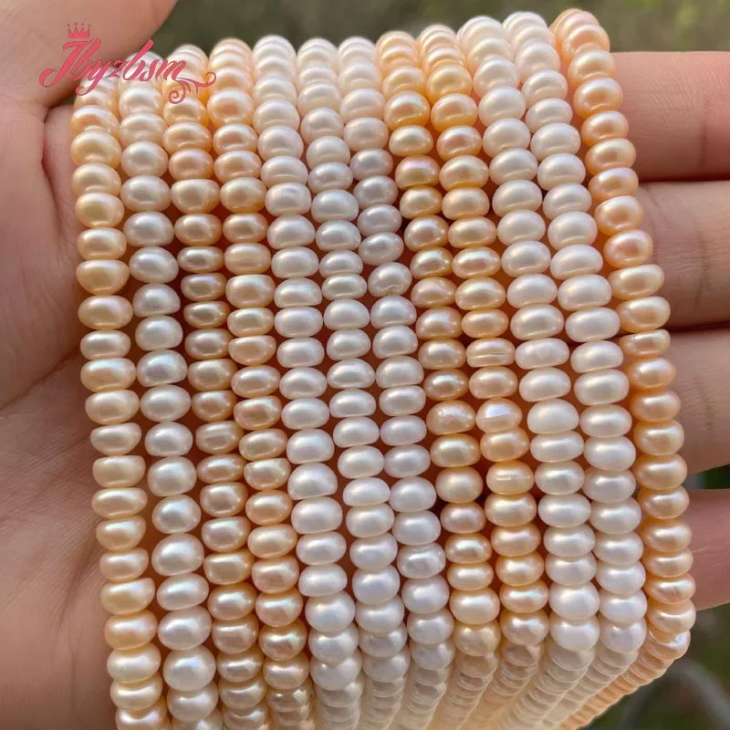 3x5mm Rondelle White Pink Nartual Freshwater Pearl Loose Beads for DIY Women Necklace Bracelet Earrings Rings Jewelry Making 15