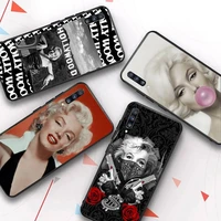 marilyn monroe with a cat phone case for samsung galaxy a 51 30s a71 soft silicone cover for a21s a70 10 a30 capa