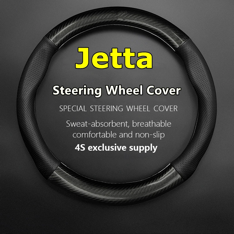

No Smell Thin For VW Volkswagen Jetta Steering Wheel Cover Genuine Leather Carbon Fiber
