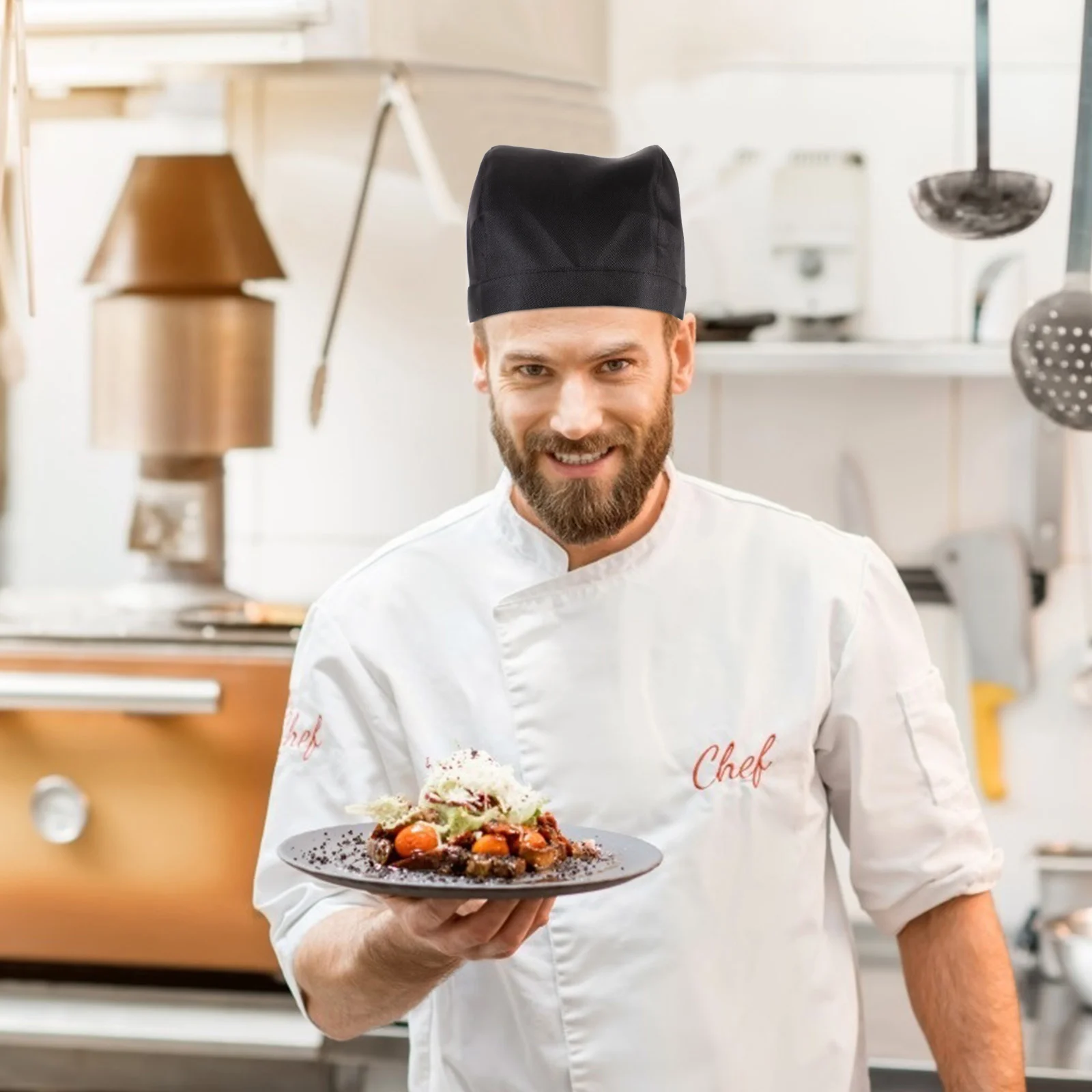 

Hat Chef Cap Hatsmencooking Turban Kitchen Catering Caps Womenbeanie Server Scrub Baker Black Pirate Unisex Ribbon Cook Headwear