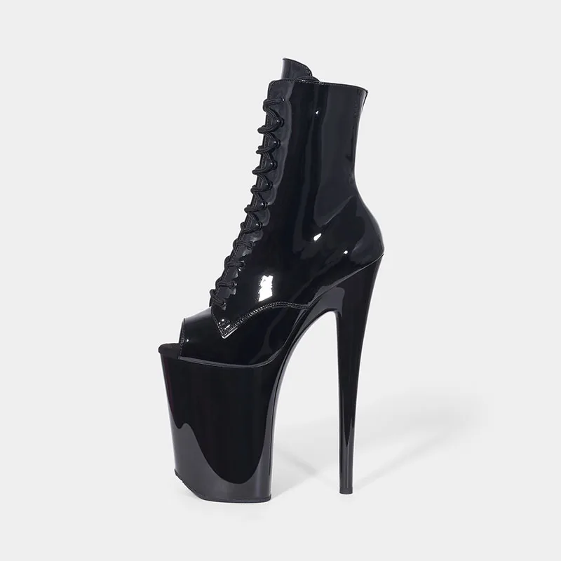 New Fashion Pole Dancing Shoes 23CM/9inches High Heel Peep Toe Platform Women's Modern Ankle Boots HSAB202404