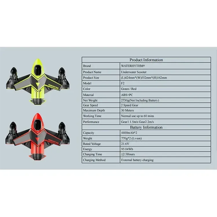 Двухскоростной электрический водный скутер водонепроницаемый Морской