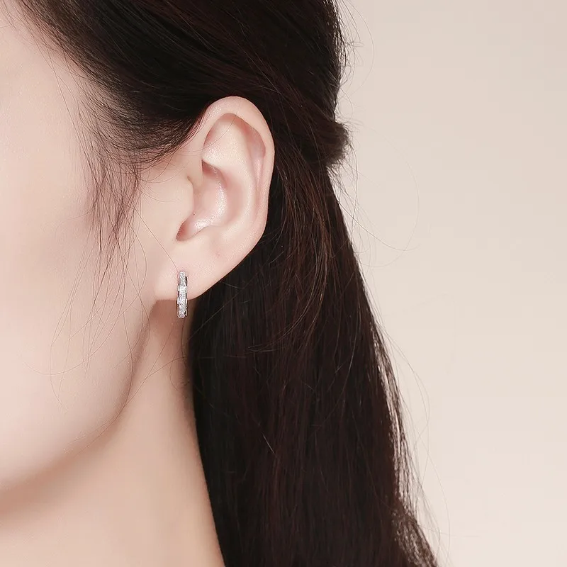 Милые серьги-кольца из стерлингового серебра 925 пробы с блестящими круглыми