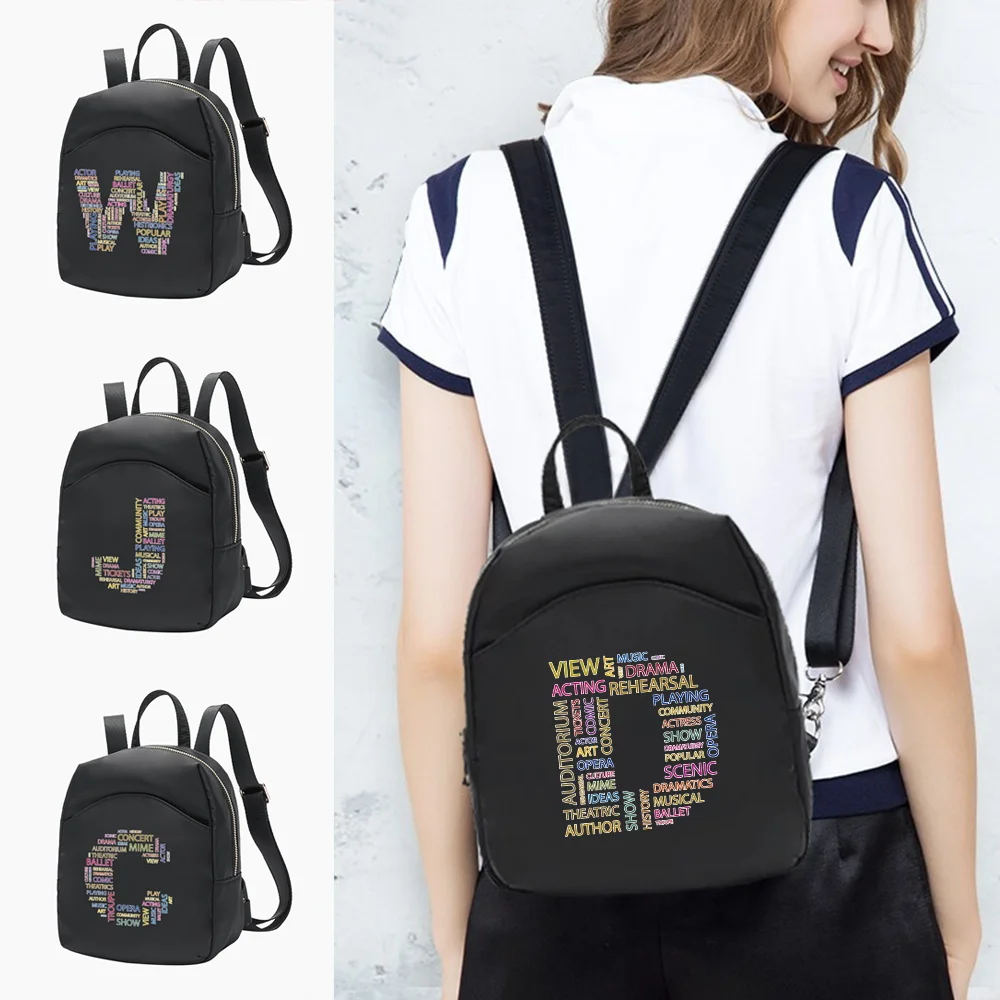

Women Mini Backpack Shoulders Samll School Bag for Girl Crossbody Bag Backpacks Book Bag Text Letter Pattern Shopper Bag