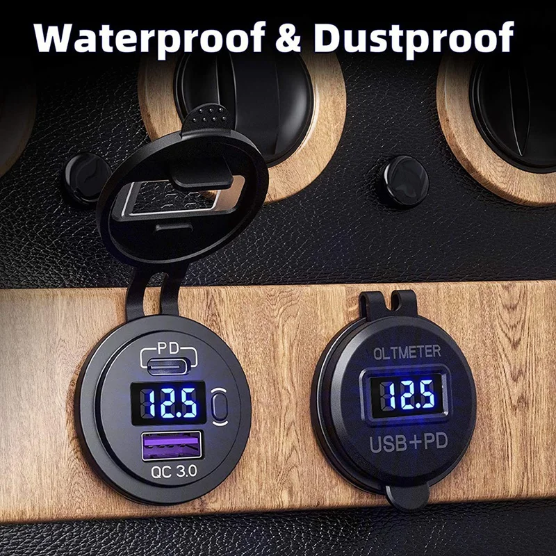 Автомобильное зарядное устройство с двумя USB-портами быстрая зарядка QC 3 0 и PD