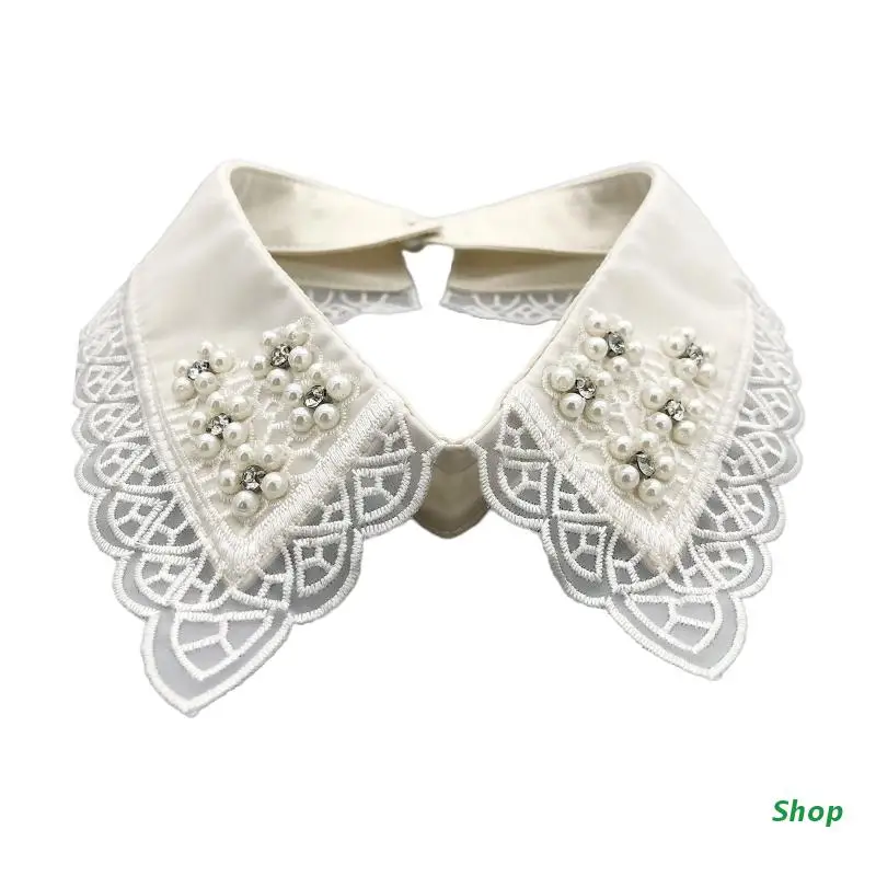 

L5YC Beaded Collar Necklace Choker Collar Necklace False Collar Necklace Detachable