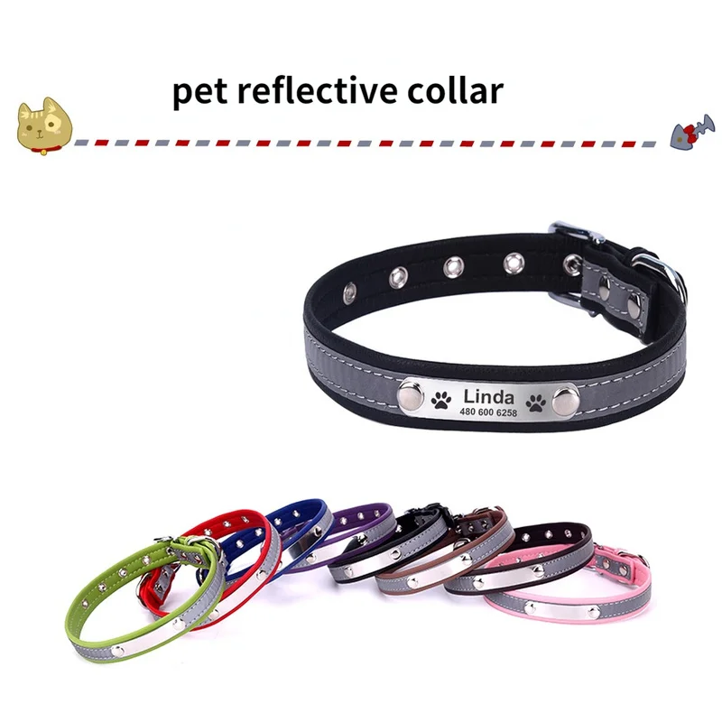 

Pet Collar Microfiber Dog Collar Reflective Lettering Collars Cat Collars Universal for Cats and Dogs Fancy Dog Collar Collars
