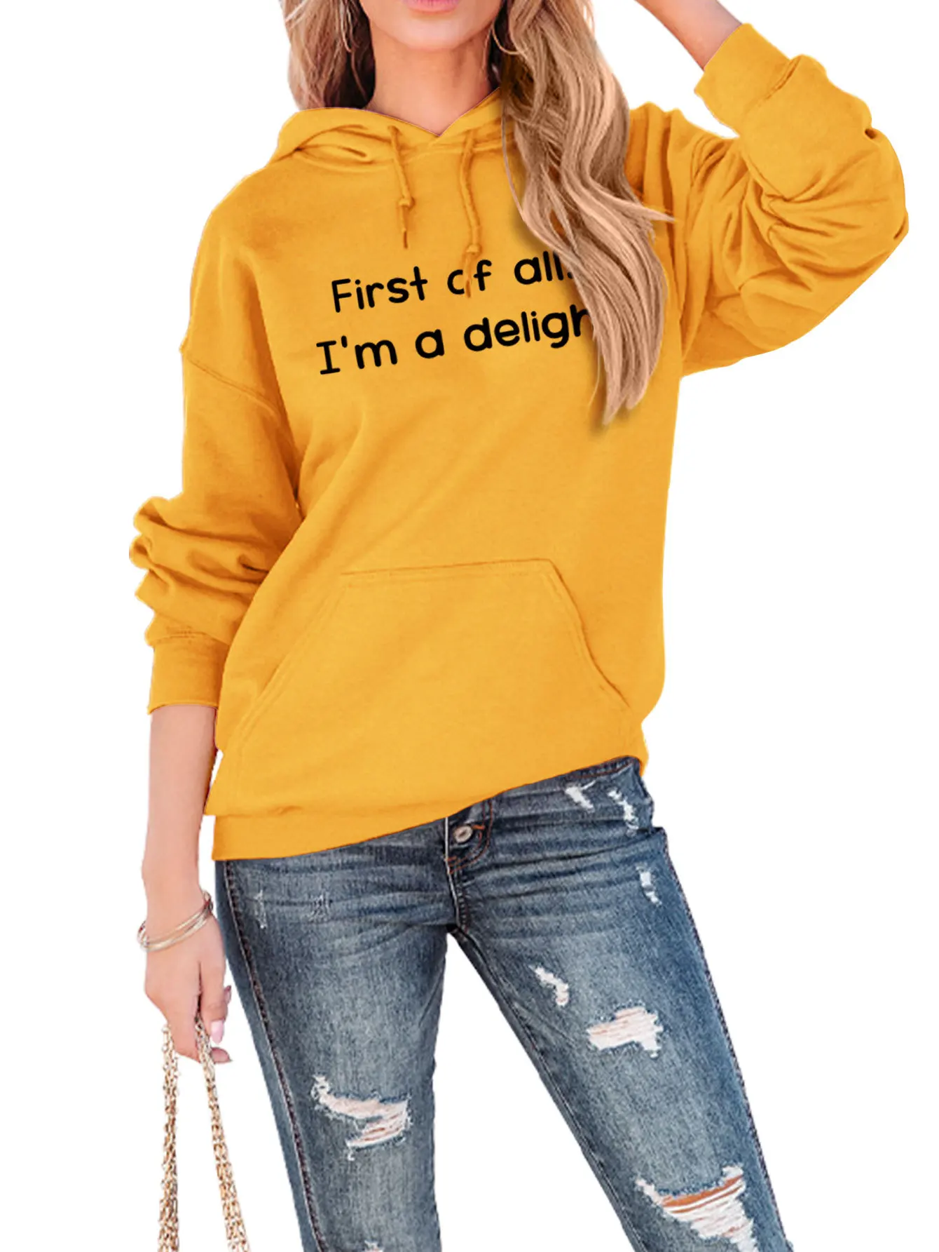 Женская Осенне-зимняя Толстовка С Капюшоном Повседневная Свободная Посадка