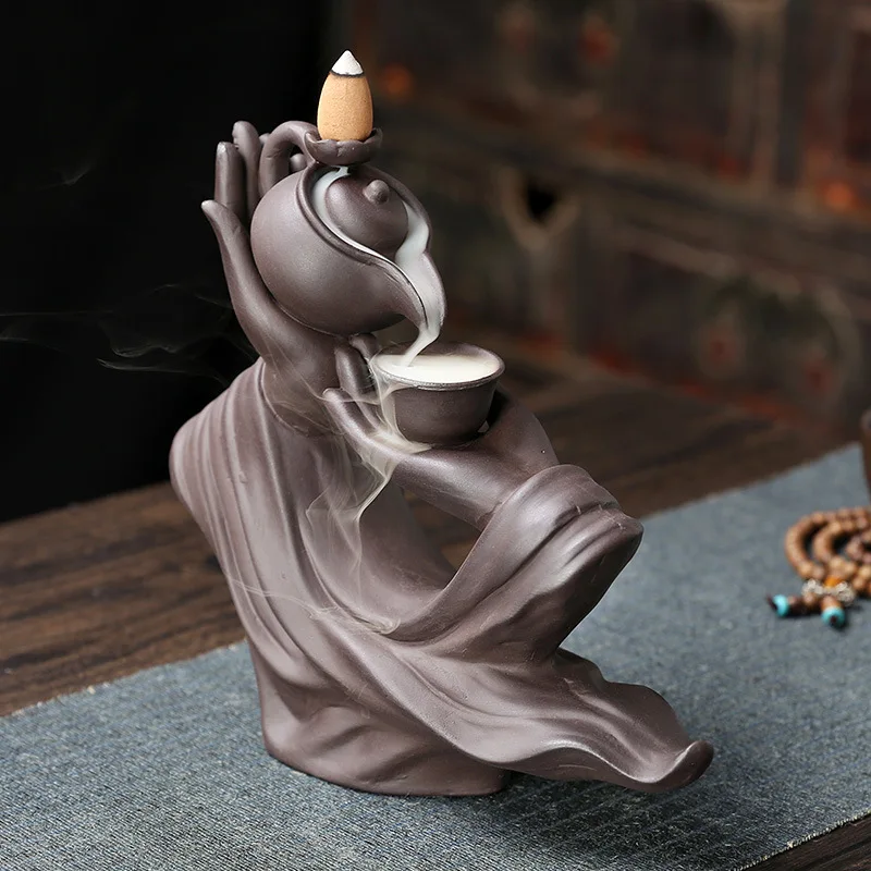 

Incense Waterfall Incense Burner Ceramic Dragon Decorative Game With 20pcs Mixed Incense Cones Waterfall Smoking room Decor