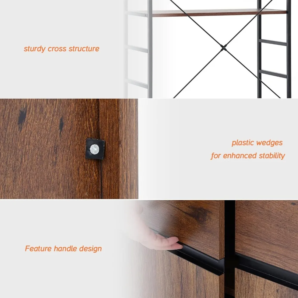 2 шт. книжная полка с шкафом для хранения 73 дюйма