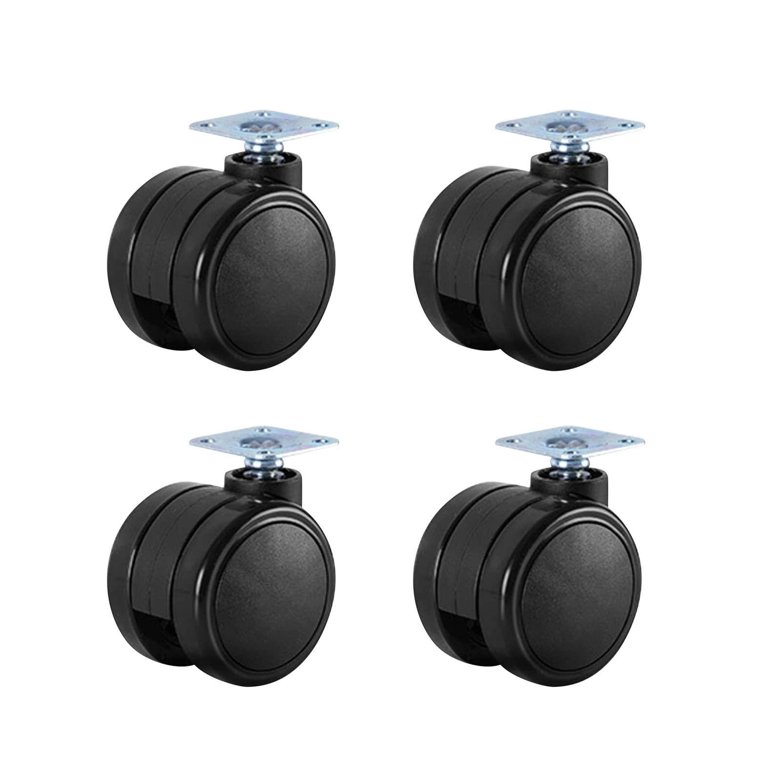 

4pcs 2inch Swivel Wheel Warehouse Table Black Universal Replacement Parts Office Chair Furniture Caster Accessories Workbenches