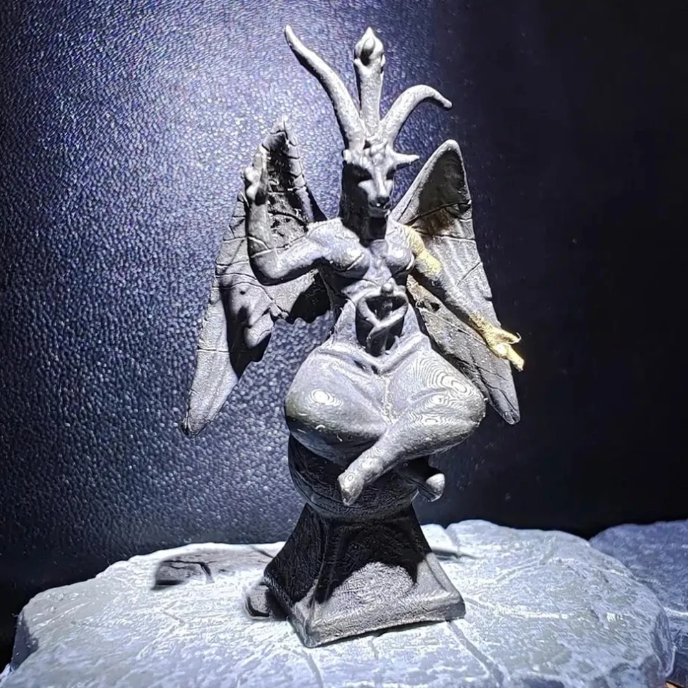 

Black pure copper death decoration retro sheep head Satan dark leader skull