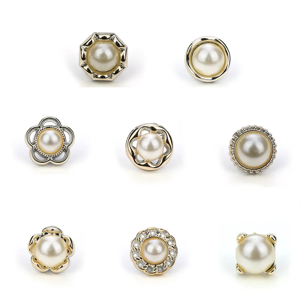 

120set Free Sewing Pearl Rhinestone Button Brooch Prevent Accidental Exposure Buttons Brooches Pins Badge Cufflinks Shirt Button