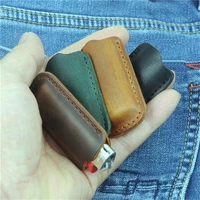 classic durable leather reusable portable case outside armor cover for bic j5 explosion proof gas lighter protect box man gift