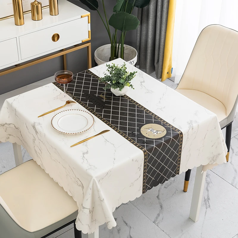 

Square tablecloth waterproof, oil resistant, scald resistant, and washable household leather table mat