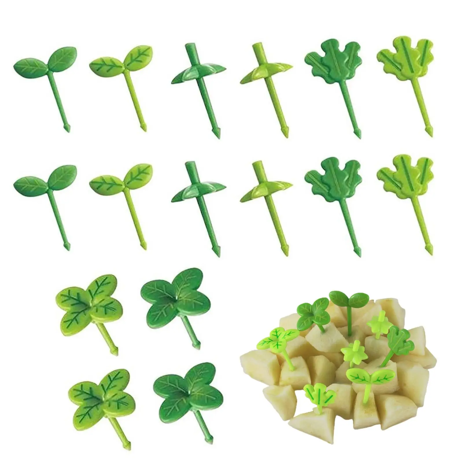 

Four Leaf Clover Fruit Forks 16Pcs Toothpick Kids Bento Box Reusable Pick Clover Appetizer Picks For Fruit Dessert Cake Salad