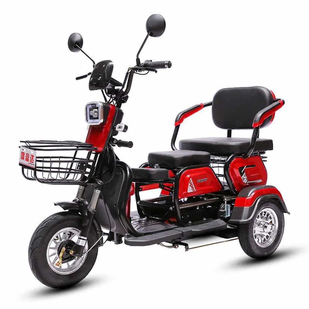 

72v35ah Electro-Tricycle 1000w Long Battery Life Before And After Triple Damping Cargo Dual Purpose Electromobile