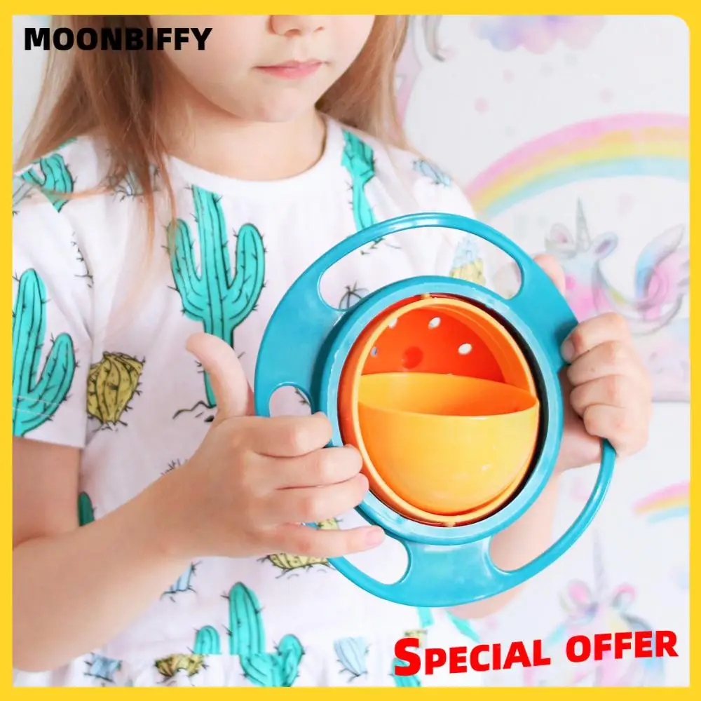 

Children Universal Gyro Bowl Practical Design Rotary Balance Novelty Gyro Umbrella 360 Rotate Spill-Proof Solid Feeding Dishes
