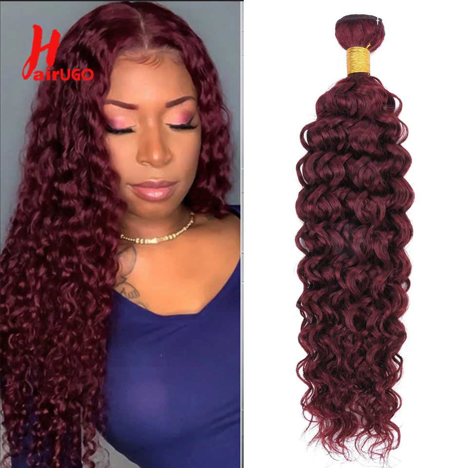 Волосы HairUGo Brazilian 99J Волной с Замыканием Бургундского Омбре Человеческие Волосы Реми Предокрашенная Ткань.