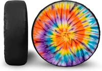 colorful swirl tie dye pattern auto decorative accessories spare tire cover universal trailer suv car durable wheel tire cover